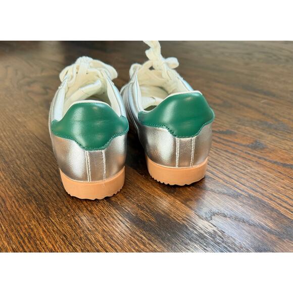 Steve Madden Hudsin Silver, Green, and White Sneakers Size 9 - Picture 7 of 10